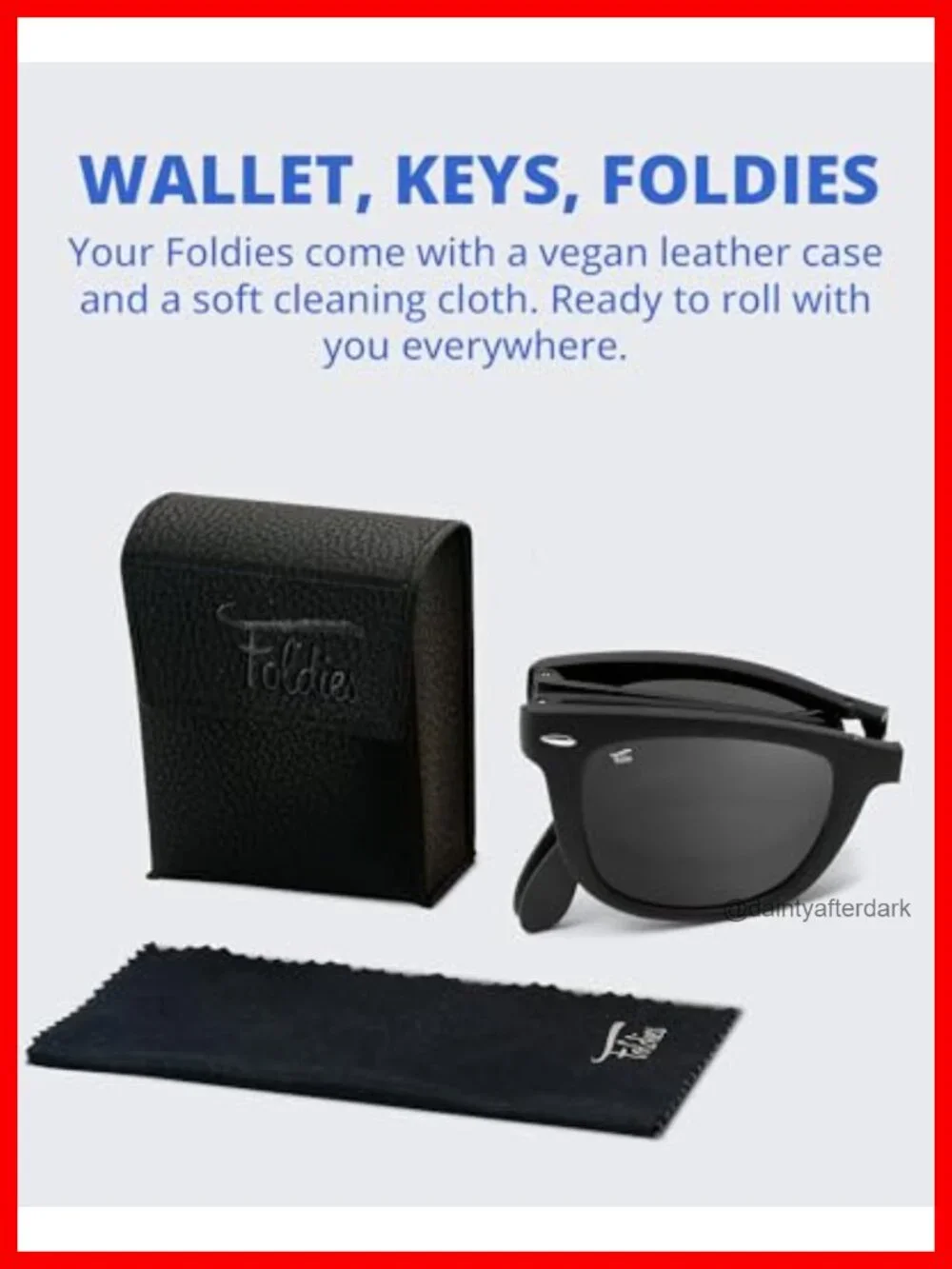 Polarized Folding Sunglasses UV400 Protection with Vegan Leather Case
